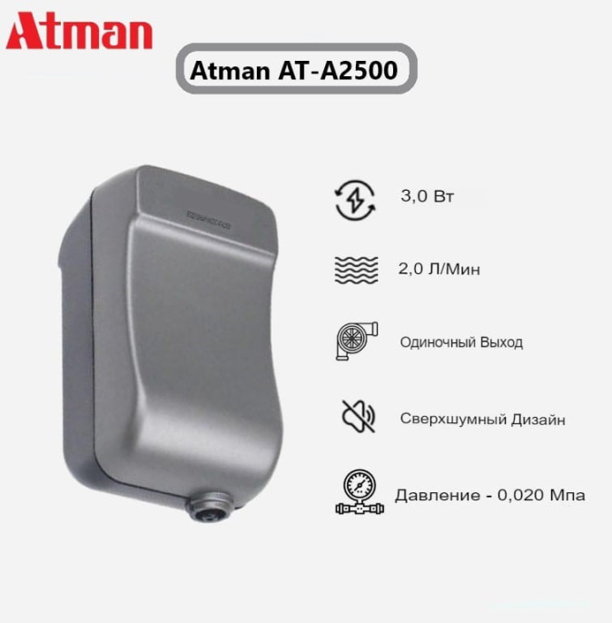 Компрессор для аквариума до 120 л Atman AT-A2500