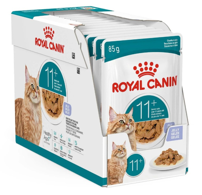 Влажный корм для пожилых кошек Royal Canin Ageing 11+ (кусочки в желе) (85гр.х12 шт)