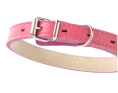Ошейник для собак Mr.Kranch из натуральной кожи прямой розовый (39-50 см)