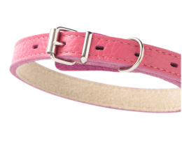 Ошейник для собак Mr.Kranch из натуральной кожи прямой розовый