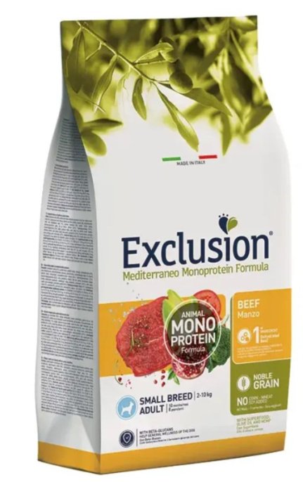 Сухой корм для собак EXCLUSION Monoprotein Noble Grain Adult Small (говядина) (2 кг)