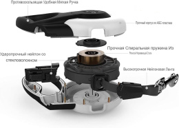 Поводок-рулетка для собак Fida Mars (лента), белая