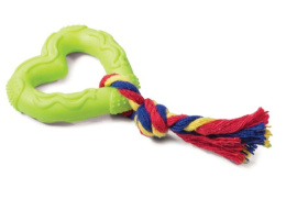 Triol Игрушка для собак Сердечко с веревкой, 70/150мм
