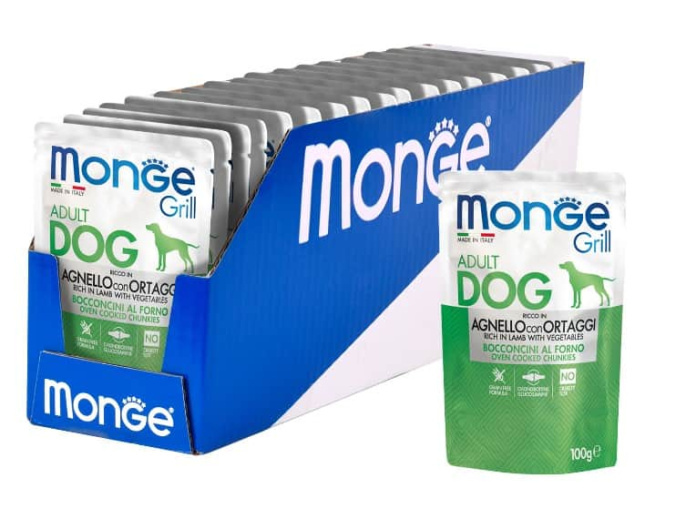Влажный корм для собак Monge Grill Adult Dog Lamb (ягненок, овощи) (100 гр.)