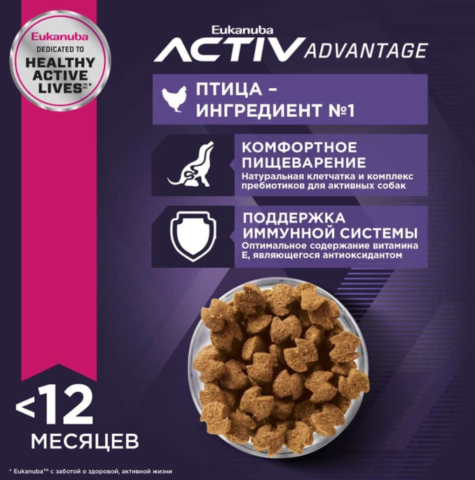 Сухой корм для щенков Eukanuba Puppy Medium Breed (птица) (0.8 кг)