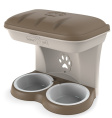 Миска для собак Bama Pet настенная двойная бежевая (1600 мл)