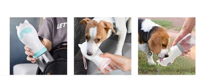 Поилка дорожная для животных FIDA (серая) (300 мл)