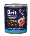 Консервы для собак Brit Premium by Nature (рис и говядина) (850 гр)