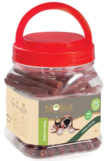 Molina Лакомство для собак Утиные палочки (400 г)