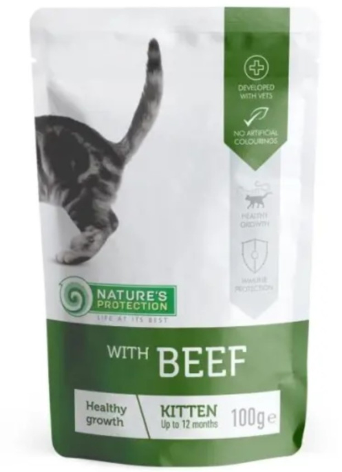 Влажный корм для котят Nature's Protection Kitten (говядина) (100 гр.)
