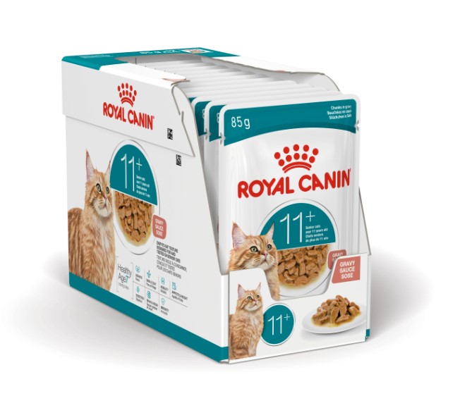 Влажный корм для пожилых кошек Royal Canin Ageing 11+ (кусочки в соусе) (85гр.х12 шт)