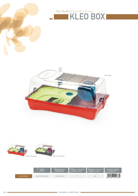 Клетка Домик для грызунов пластиковый KLEO BOX (58x32x31см)