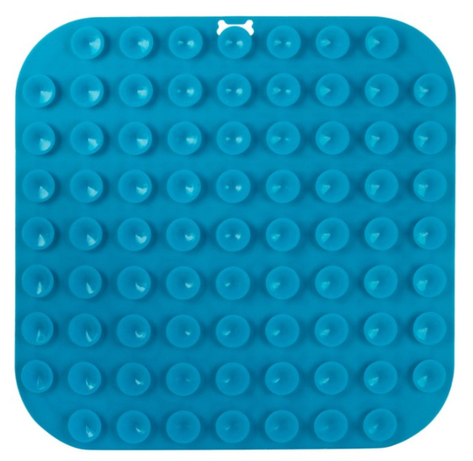 Triol Коврик лизательный для животных силиконовый с лопаткой "Гурман", голубой, 200*200*9мм