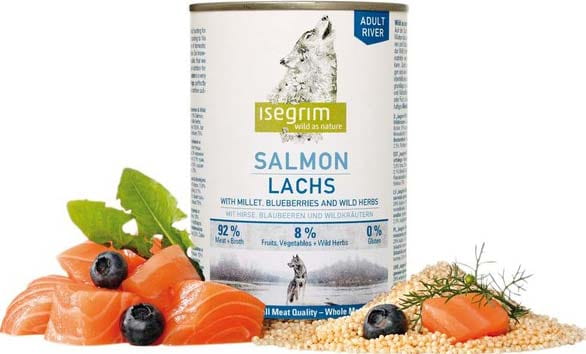 Консервы для щенков Isegrim JUNIOR River Salmon (лосось, просо, голубика)