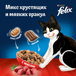 Сухой корм для кошек Felix Двойная вкуснятина (мясо)