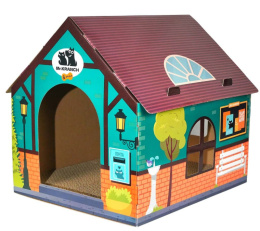 Когтеточка-домик для кошек Mr.Kranch из картона с кошачьей мятой зелёная