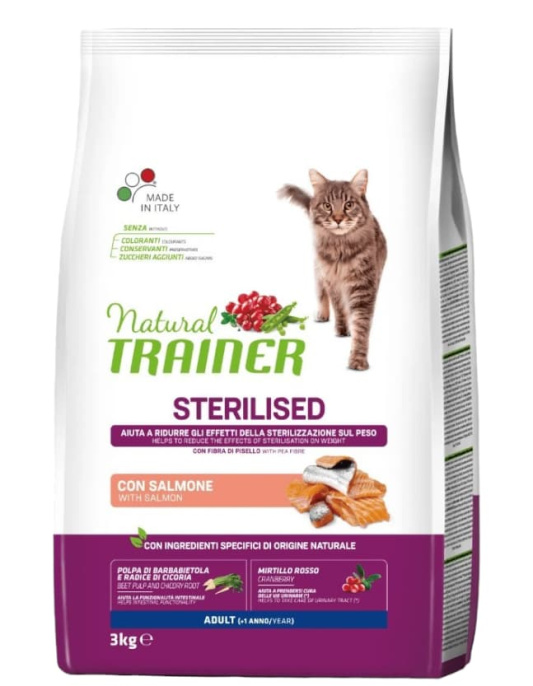 Сухой корм для стерилизованных кошек Trainer Natural Adult Sterilised (лосось) (3 кг)