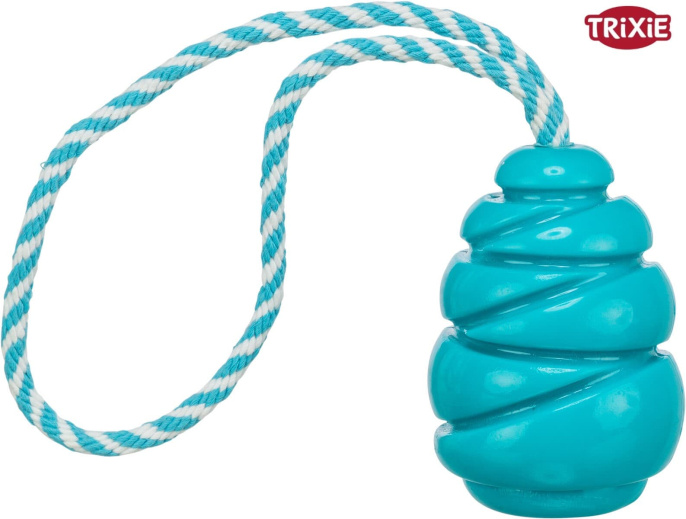 Игрушка для собак TRIXIE "Сверхпрочный мяч" на верёвке (33/5,1 см, цвет петроль)