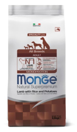 Сухой корм для собак Monge Dog Monoprotein Adult All Breeds (ягненок, рис, картофель)