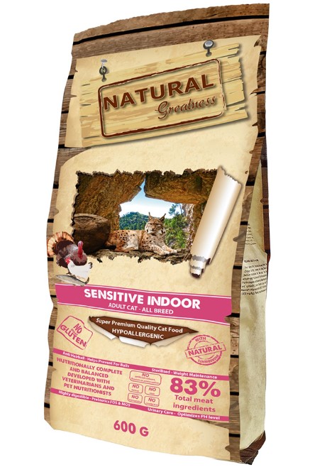 Сухой корм для кошек Natural Greatness Sensitive Indoor Recipe Adult (курица, индейка) (600 гр)