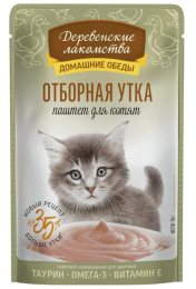 Паштет для котят Деревенские лакомства, Отборная утка