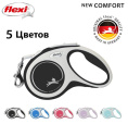 Поводок-рулетка Flexi NEW COMFORT (лента) черный (XS, 12кг/3м)