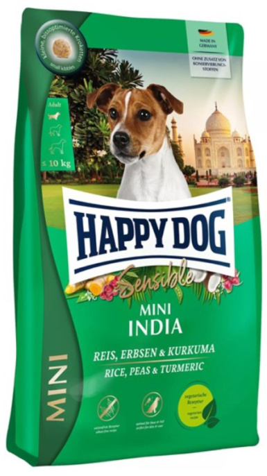 Сухой корм для собак мелких пород Happy Dog Mini India Adult Dog (горох, куркума) (4 кг)
