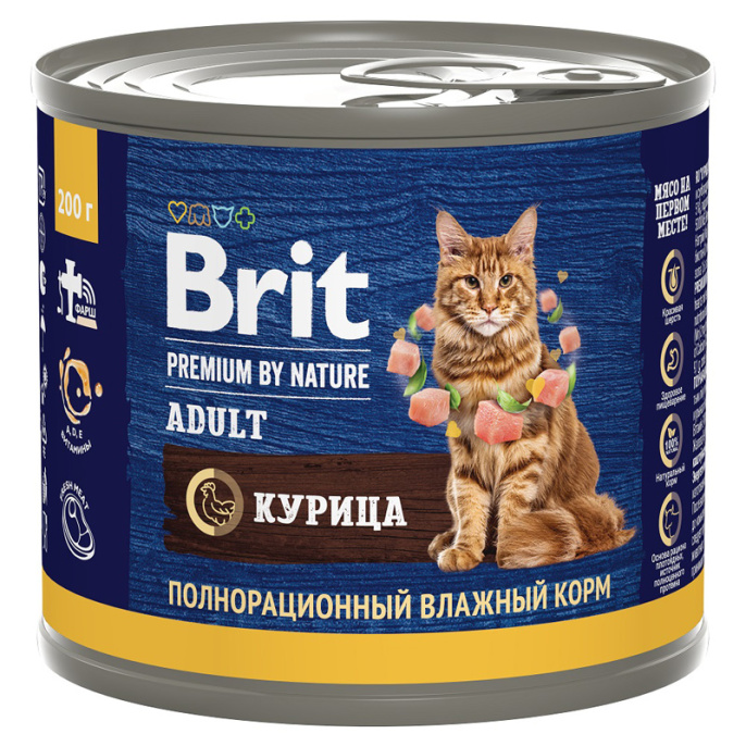 Brit Premium консервы для взрослых кошек (курица) (100 гр.)