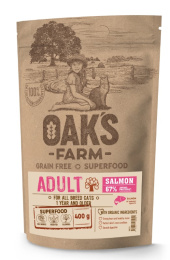 Сухой корм для кошек OAK'S FARM Grain Free Adult Cat (лосось)