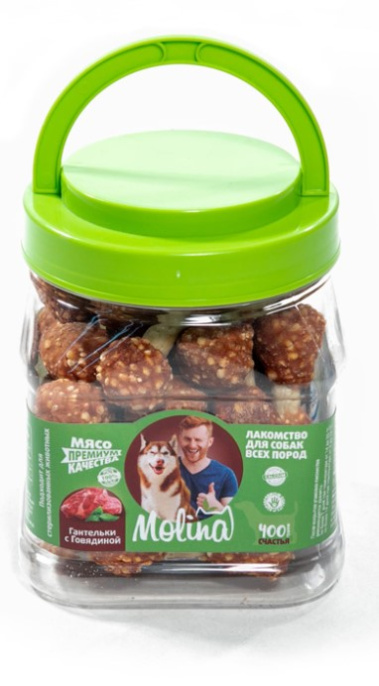 Molina Лакомство для собак Гантельки с говядиной (400 г)