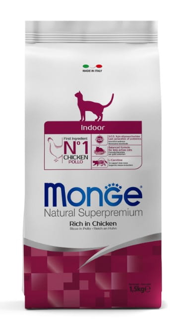 Сухой корм для кошек Monge Cat Indoor (курица) (10 кг)