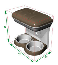 Миска для собак Bama Pet настенная двойная бежевая
