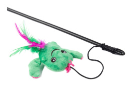 Игрушка-дразнилка для кошек Mr.Kranch Кактус плюшевая, с кошачьей мятой и перышками зеленая