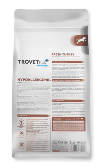 Сухой корм для щенков Trovet Plus Hypoallergenic Vet Diet Puppy (индейка) (3 кг)
