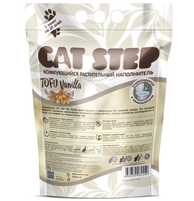 Соевый наполнитель Cat Step Tofu Vanilla (6л (2,8 кг))