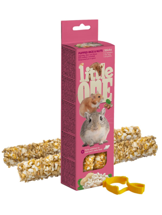 Палочки для грызунов с воздушным рисом и орехами Little One (2х55 гр)