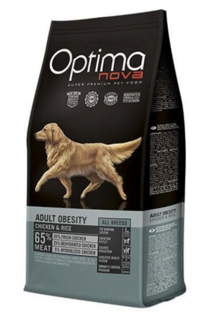 Сухой корм для собак Optima Nova Obesity Adult dog (курица, рис) (2 кг)