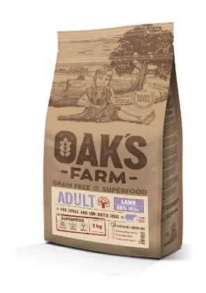 Сухой корм для собак мелких пород OAK'S FARM Grain Free Junior Small and Mini Breed Dogs (ягненок) (6,5 кг)