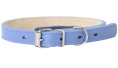 Ошейник для собак Mr.Kranch из натуральной кожи прямой васильковый (48-60 см)