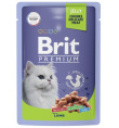 Влажный корм для кошек Brit Premium Cat (Ягненок в желе) (85 гр.)