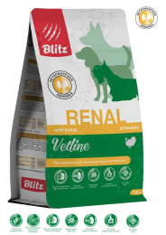 Сухой корм для собак BLITZ Dog Vetline Renal (индейка)