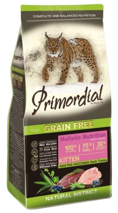 Сухой корм для котят Primordial Grain Free Kitten (утка и индейка) (6 кг)