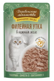 Влажный корм для кошек Деревенские лакомства Филейная утка в нежном желе