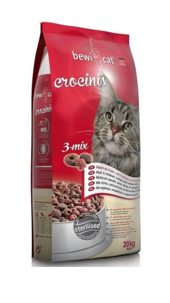Сухой корм для кошек Bewi-Cat Crocinic Adult Cat (птица, индейка, рыба) (20 кг)