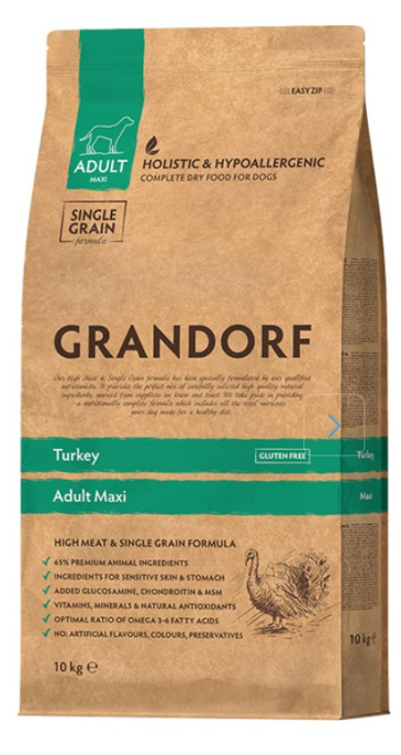 Сухой корм для собак крупных пород GRANDORF Turkey MAXI BREEDS (индейка) (10 кг)