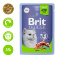 Влажный корм для кошек Brit Premium Cat (Ягненок в желе) (85 гр.)