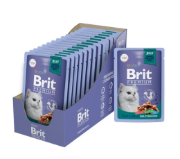 Влажный корм для стерилизованных кошек Brit Premium Cat (утка с яблоками в желе) 85 г