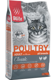 Сухой корм для кошек Blitz Classic Poultry Adult Cat All Breeds (домашняя птица)