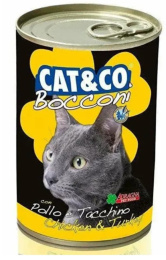 Влажный корм для кошек Adragna Cat&Co (кусочки курицы и индейки в соусе)