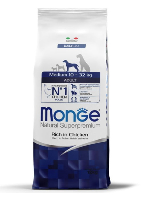 Сухой корм для собак Monge Dog Daily Line Medium Adult (курица, рис) (3 кг)